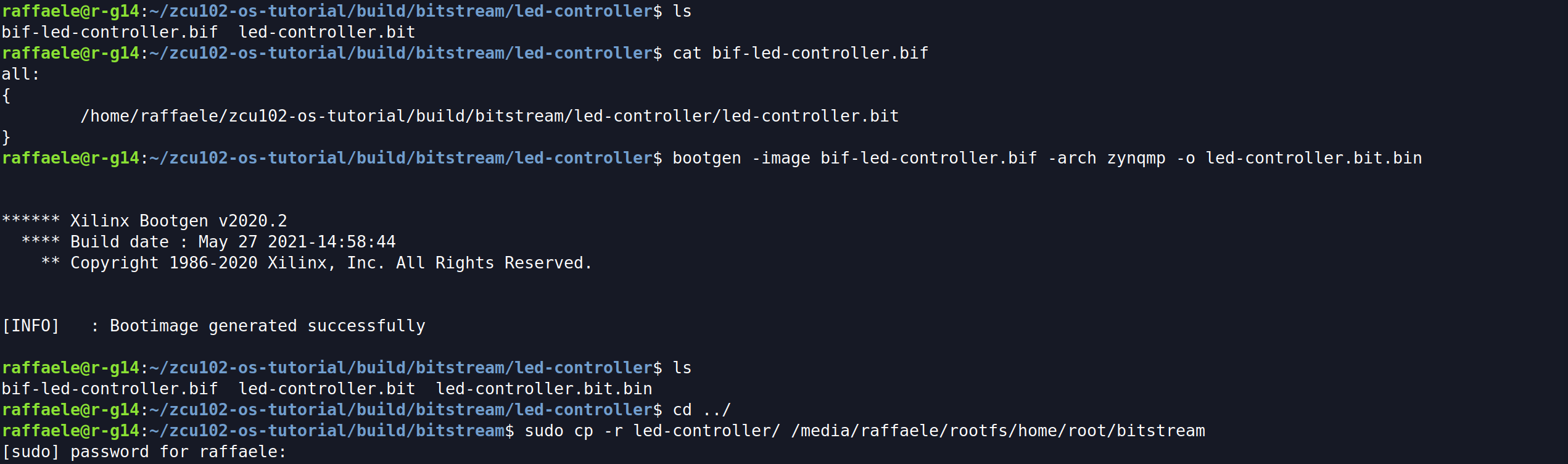 Bootgen led controller